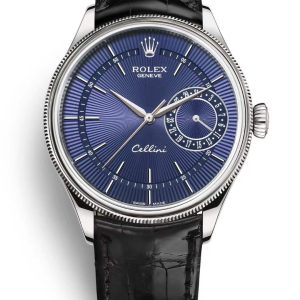 Rolex Cellini Date 50519 GMF SS Blue Dial Swiss 3165