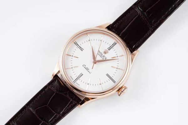 Rolex Cellini KZF Rose Gold White Dial Roman Markers Swiss 3132