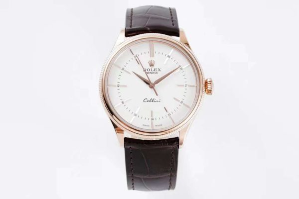 Rolex Cellini KZF Rose Gold White Dial Swiss 3132