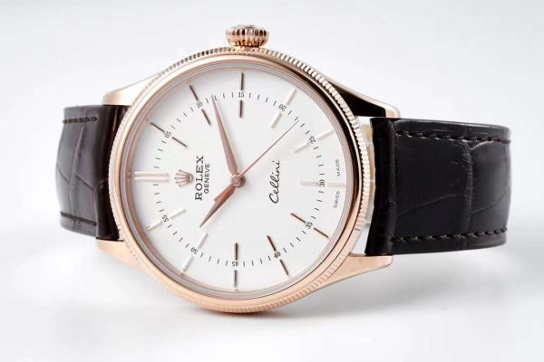 Rolex Cellini KZF Rose Gold White Dial Swiss 3132