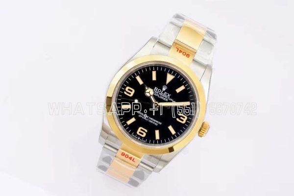 Rolex Explorer I 36mm 124273 Baselworld EWF Yellow Gold & SS 904L Black Dial Swiss 3230