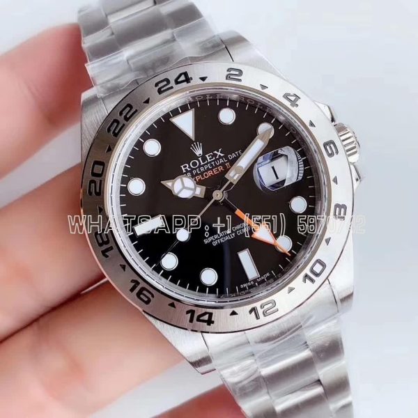 Rolex Explorer II 216570 Noob Factory SS Black Dial Swiss 3187