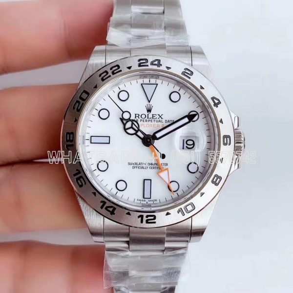 Rolex Explorer II 216570 Noob Factory SS White Dial Swiss 3187