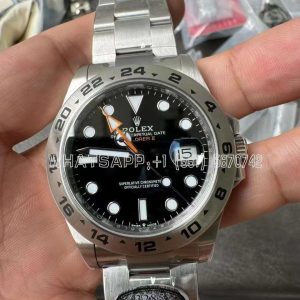 Rolex Explorer II 42mm 226570 904L SS Clean Factory Best Edition Black Dial on Bracelet Swiss 3285