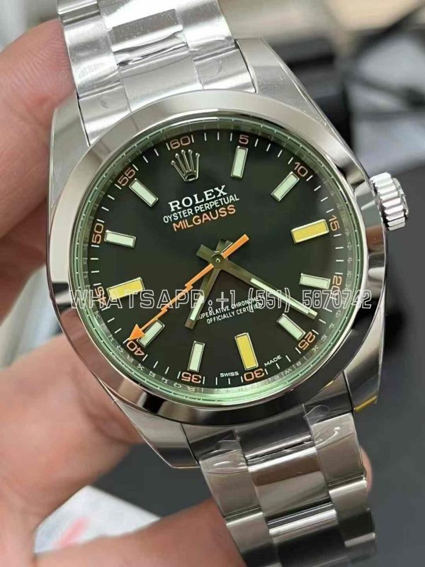 Rolex Milgauss 116400GV VS Factory SS Black Dial Swiss 3131