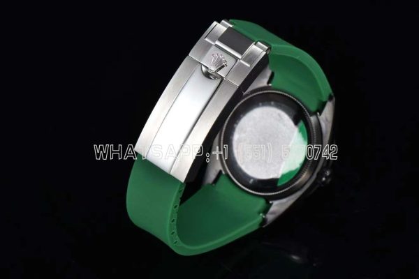 Rolex Milgauss DiW Black Carbon Casing Watch - ETA2836 Automatic Movement in Green Strap