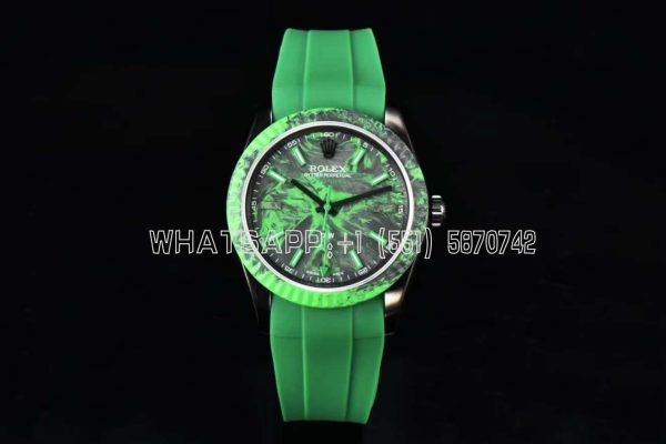 Rolex Milgauss DiW Green Carbon Casing Watch - ETA2836 Automatic Movement in Green Strap