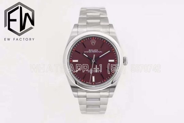 Rolex Oyster Perpetual 114300 Oyster Stainless Red Grape Dial Auto Men's 39mm EWF