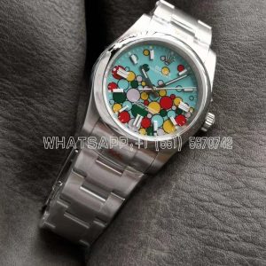 Rolex Oyster Perpetual 126000-0009 Turquoise Celebration Dial KRF Swiss 2824