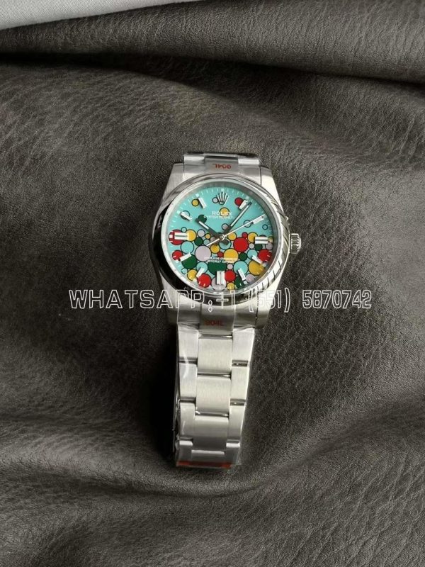 Rolex Oyster Perpetual 126000-0009 Turquoise Celebration Dial KRF Swiss 2824