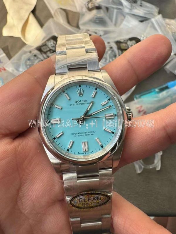 Rolex Oyster Perpetual 36mm SS 904L Tiffany Blue Dial 126000 Clean Factory