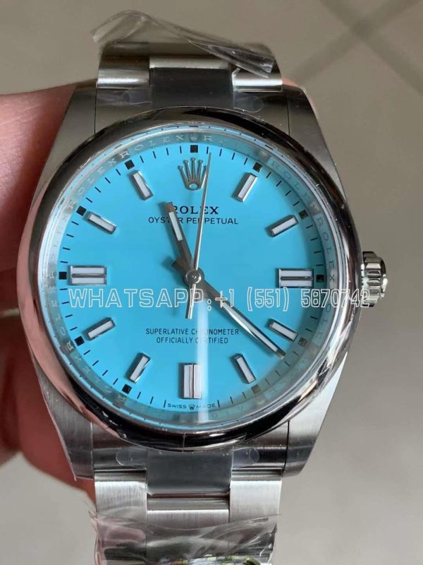 Rolex Oyster Perpetual 36mm Turquoise Blue Dial 126000 Clean Factory