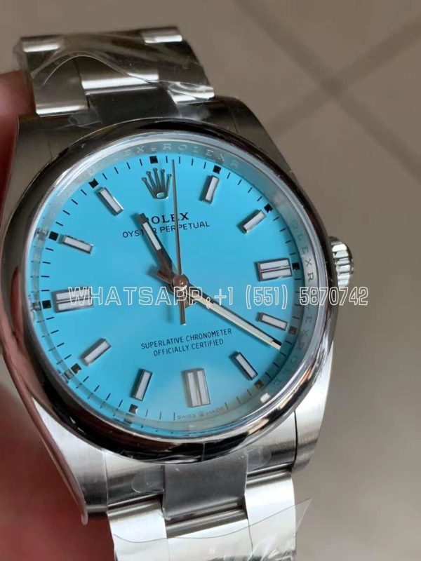 Rolex Oyster Perpetual 36mm Turquoise Blue Dial 126000 Clean Factory