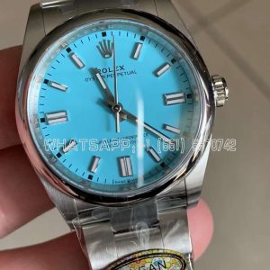 Rolex Oyster Perpetual 36mm Turquoise Blue Dial 126000 Clean Factory