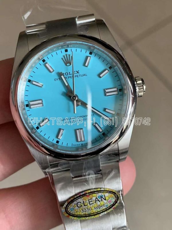 Rolex Oyster Perpetual 36mm Turquoise Blue Dial 126000 Clean Factory