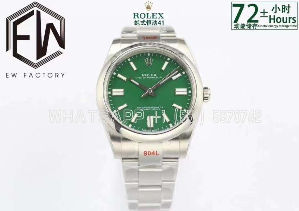 Rolex Oyster Perpetual 41mm 124300 EWF SS 904L Green Blue Dial Swiss 3230