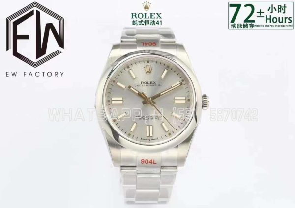 Rolex Oyster Perpetual 41mm 124300 EWF SS 904L Silver Dial Swiss 3230