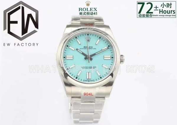 Rolex Oyster Perpetual 41mm 124300 EWF SS 904L Tiffany Blue Dial Swiss 3230