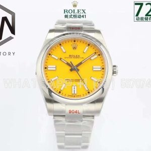 Rolex Oyster Perpetual 41mm 124300 EWF SS 904L Yellow Blue Dial Swiss 3230