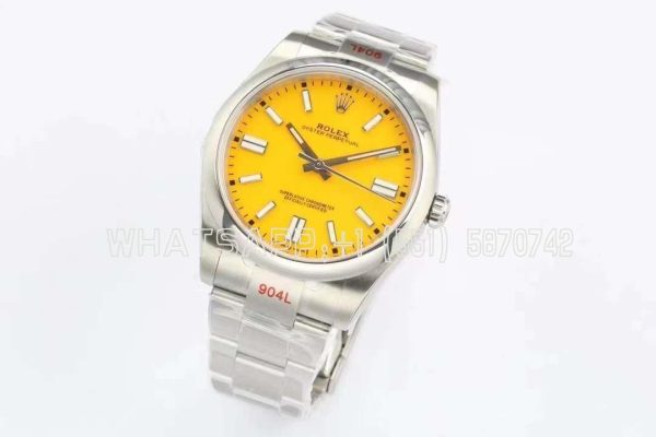 Rolex Oyster Perpetual 41mm 124300 EWF SS 904L Yellow Blue Dial Swiss 3230