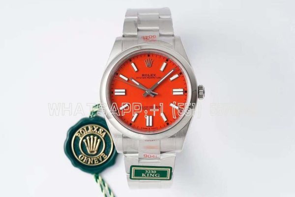 Rolex Oyster Perpetual 41MM 124300 SS 904L Red Dial Swiss 3230 KING Factory