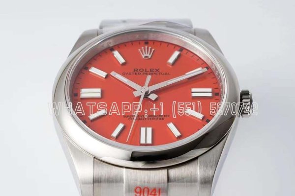 Rolex Oyster Perpetual 41MM 124300 SS 904L Red Dial Swiss 3230 KING Factory