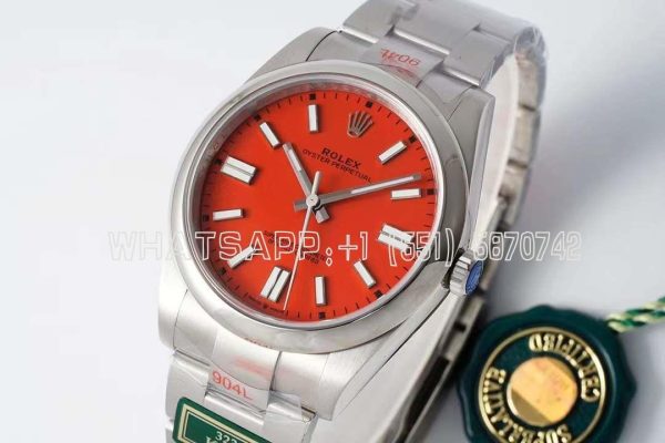 Rolex Oyster Perpetual 41MM 124300 SS 904L Red Dial Swiss 3230 KING Factory