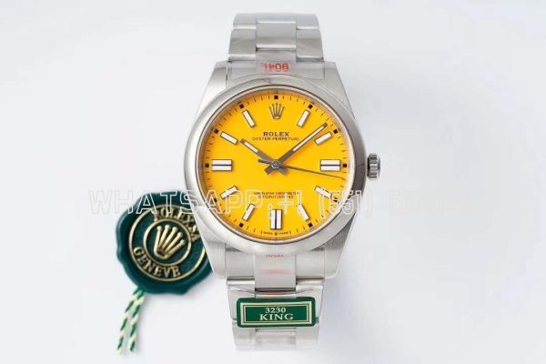 Rolex Oyster Perpetual 41MM 124300 SS 904L Yellow Dial Swiss 3230 KING Factory