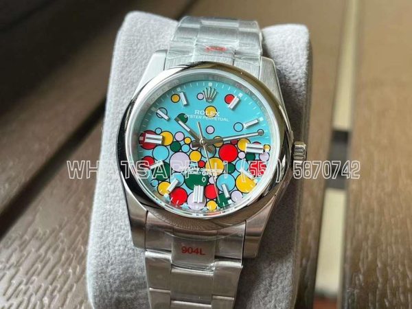 Rolex Oyster Perpetual 124300-0008 41mm Turquoise Celebration Dial KRF