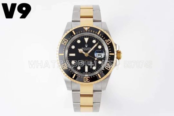 Rolex Sea-Dweller 126603 VRF 18K Yellow Gold & SS Black Dial Swiss 2836 V9 Factory