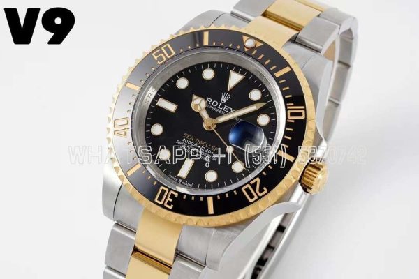 Rolex Sea-Dweller 126603 VRF 18K Yellow Gold & SS Black Dial Swiss 2836 V9 Factory