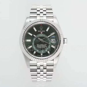 Rolex Sky-Dweller 326934 ZF SS 904L Olive-Green Dial Swiss 9001