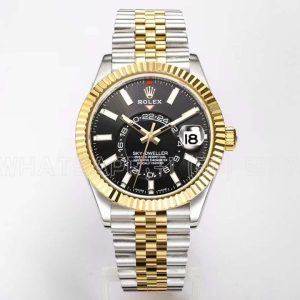 Rolex Sky-Dweller ZF Yellow Gold & SS 904L Black Dial Swiss 9001