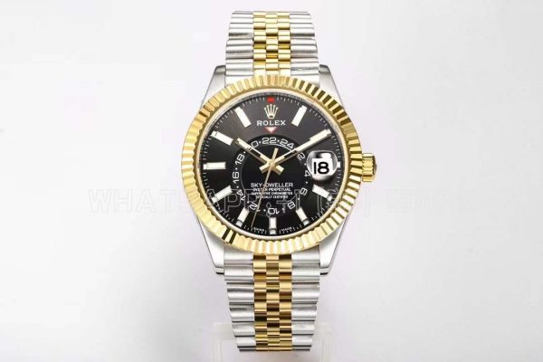 Rolex Sky-Dweller ZF Yellow Gold & SS 904L Black Dial Swiss 9001