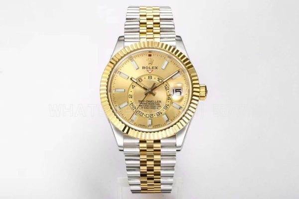 Rolex Sky-Dweller ZF Yellow Gold & SS 904L Champagne Dial Swiss 9001