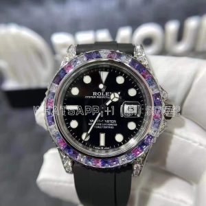 Rolex Yacht Master 40mm 126655 Black Dial with Rainbow Diamond Bezel VS Factory