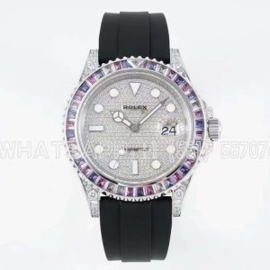 Rolex Yacht Master M126679SABR 42MM White Gold and Diamond Dial with Rainbow Diamond Bezel JVS Factory