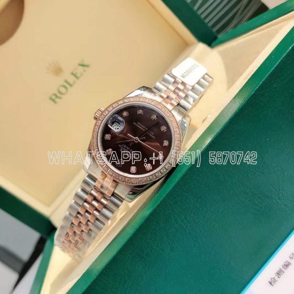 Rolex Datejust 31 Chocolate Diamond Dial Diamond Bezel 278381RBR