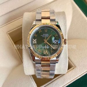 Rolex Datejust 126233 36mm Green Roman Oyster Diamond Dial