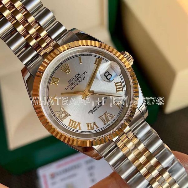 Rolex Datejust 126233 36mm Two Tone Yellow Gold Silver Diamond Dial - Jubilee Bracelet