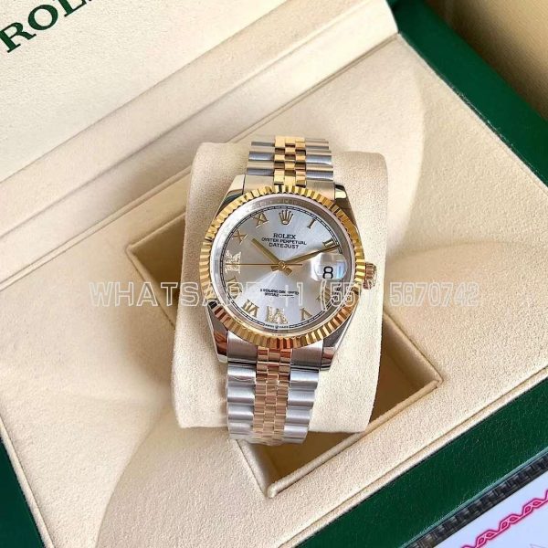 Rolex Datejust 126233 36mm Two Tone Yellow Gold Silver Diamond Dial - Jubilee Bracelet