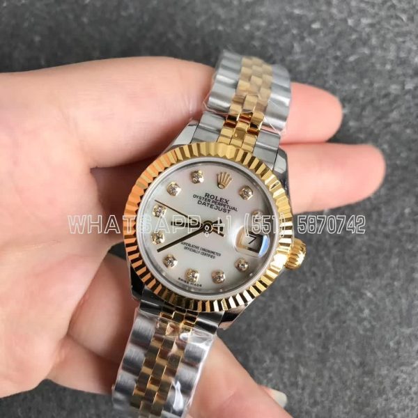 Rolex Datejust 279173 28mm Yellow Gold Diamond and Mother of Pearl Dial GS Factory