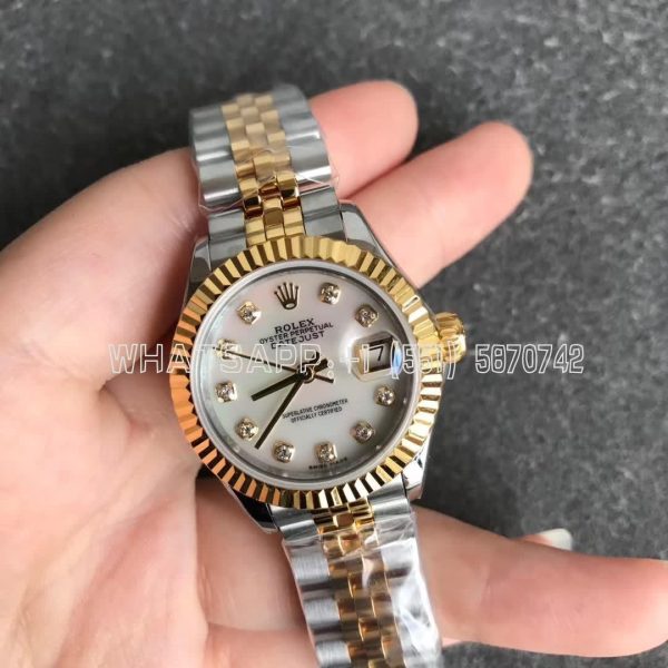 Rolex Datejust 279173 28mm Yellow Gold Diamond and Mother of Pearl Dial GS Factory