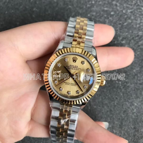 Rolex Datejust 28 279163 Yellow Gold Diamond and Champagne Dial GS Factory