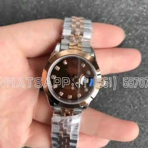 Rolex Datejust 28 279171 Stainless Steel & Rose Gold Diamond and Brown Dial GS Factory