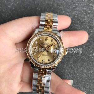 Rolex Datejust 28mm 279163 Yellow Gold Diamond and Champagne Dial Diamond Bezel GS Factory