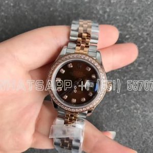 Rolex Datejust 28mm 279171 Stainless Steel & Rose Gold Diamond and Brown Dial Diamond Bezel GS Factory