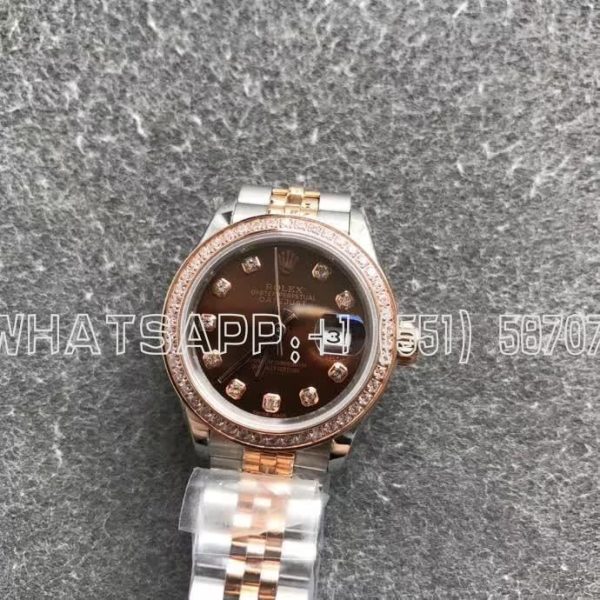 Rolex Datejust 28mm 279171 Stainless Steel & Rose Gold Diamond and Brown Dial Diamond Bezel GS Factory