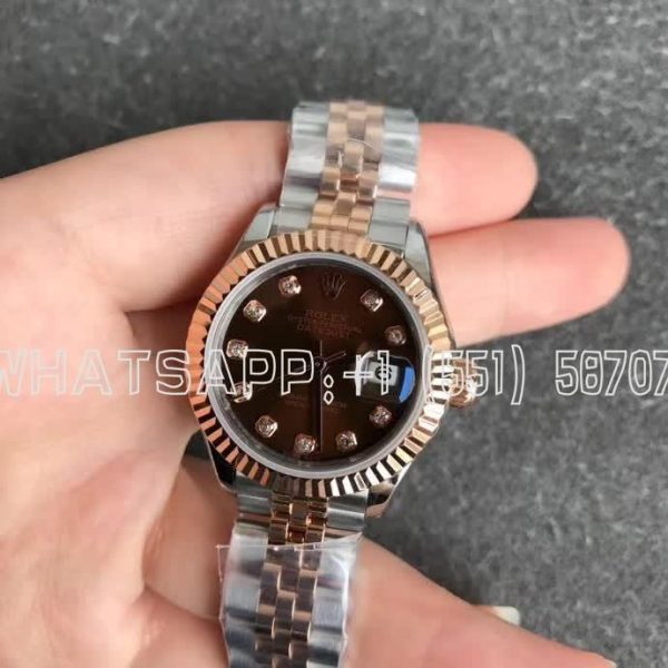 Rolex Datejust 28mm 279171 Stainless Steel & Rose Gold Diamond and Brown Dial GS Factory