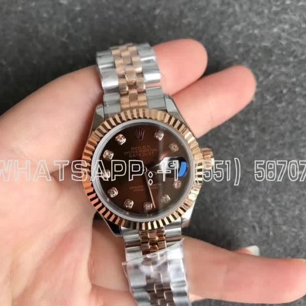 Rolex Datejust 28mm 279171 Stainless Steel & Rose Gold Diamond and Brown Dial GS Factory